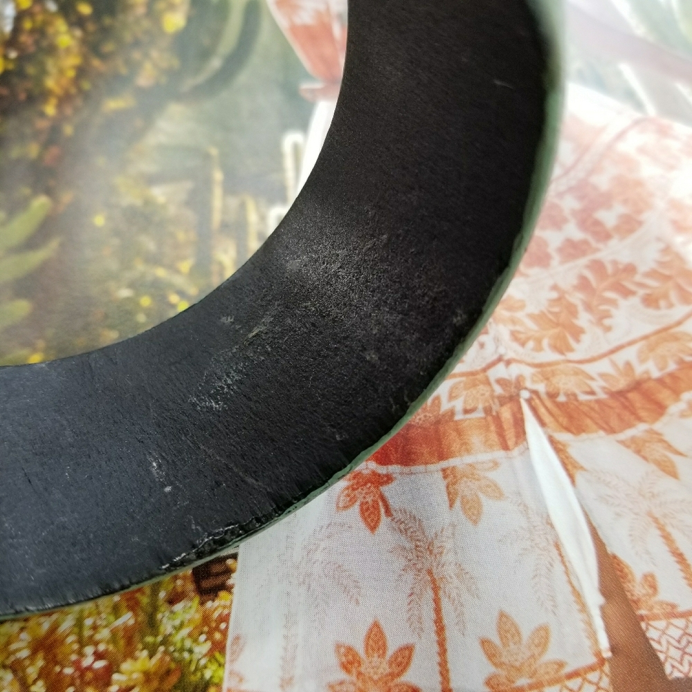 Relisted -Vintage daisy garden bangle bracelet wood black - Picture 9 of 10